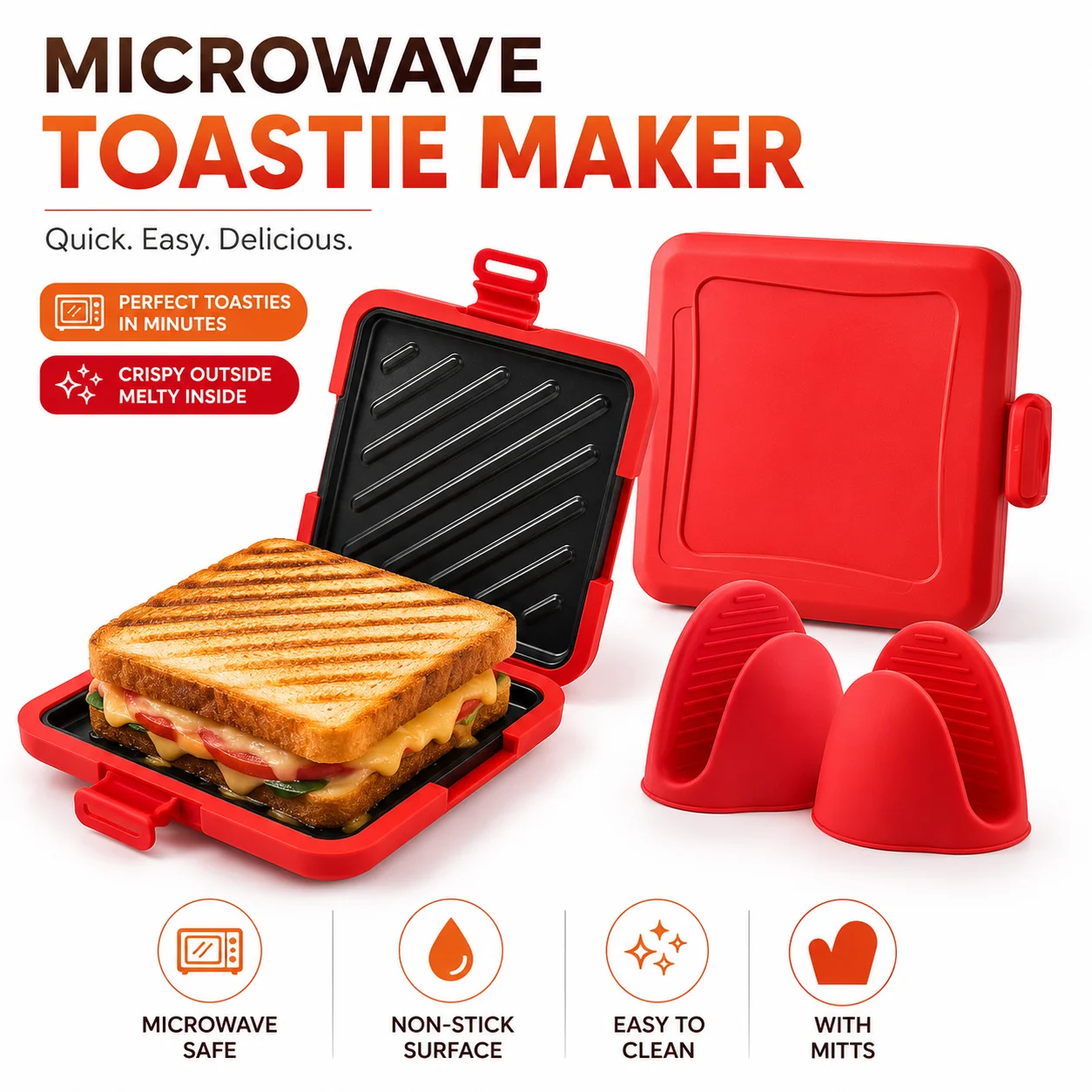 Breakfast Sandwich Maker - Machine à sandwichs pour micro-ondes, plaque