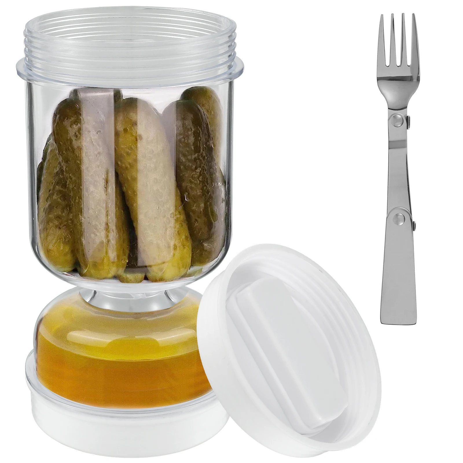 Korean Kitchen Gadgets - Pot de cornichons avec fourchettes, distributeur