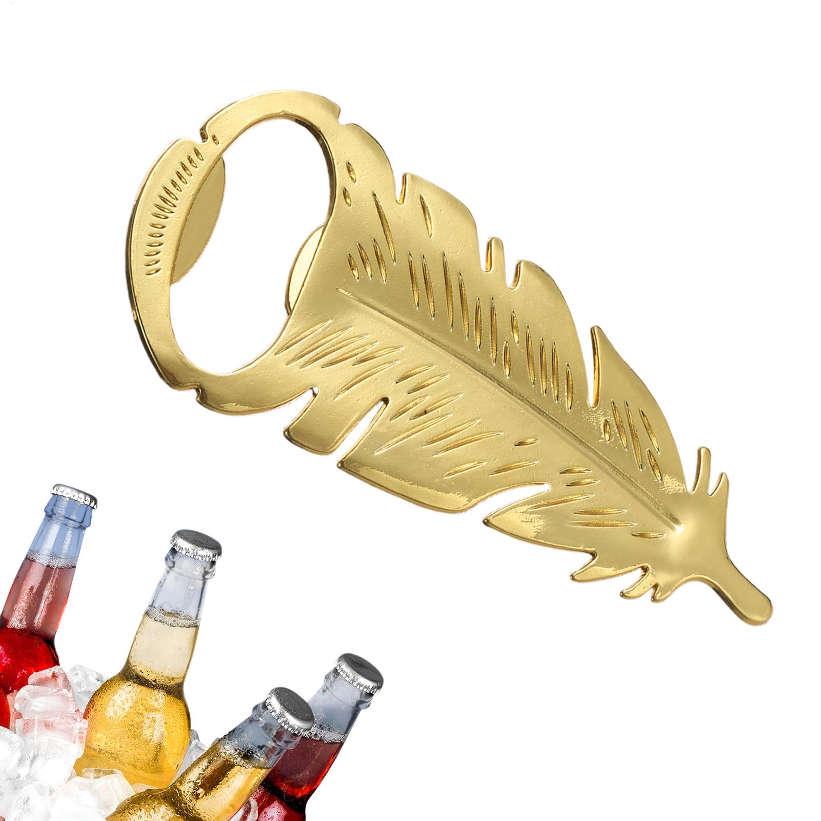 Kitchen Gadgets Home Party - Ouvre-bouteille doré en forme de plume,