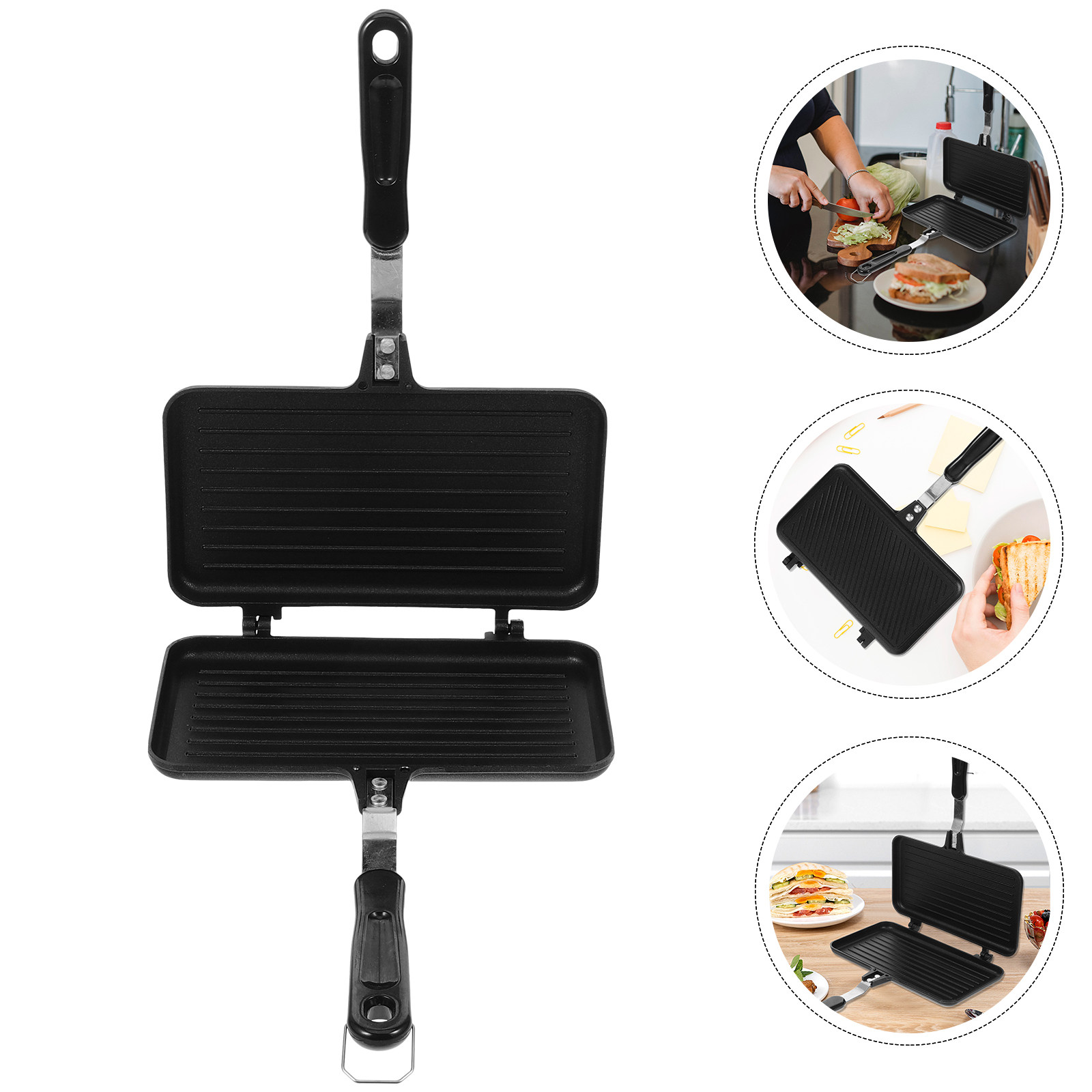 Breakfast Sandwich Maker - Poêle à sandwich double face antiadhésive