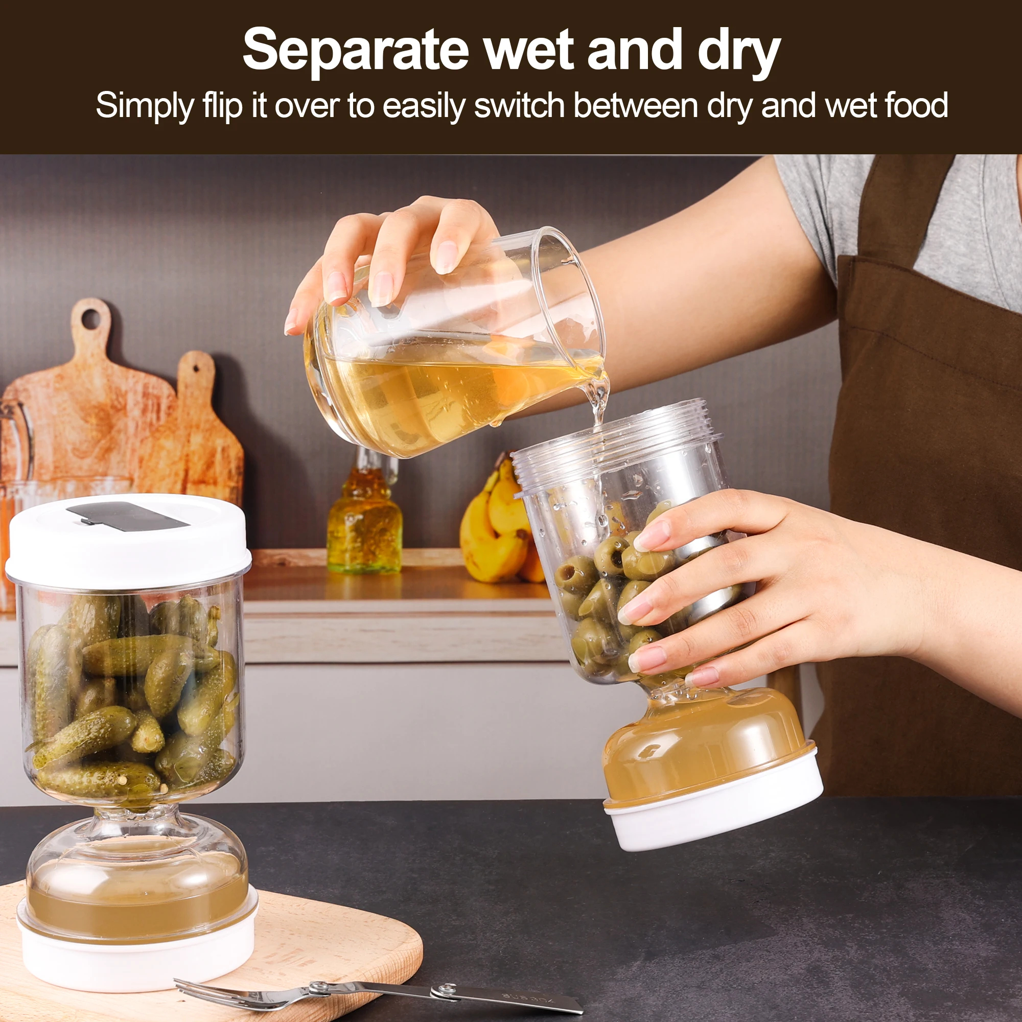 Pot de cornichons avec fourche - Korean Kitchen Gadgets avis et prix